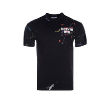 Load image into Gallery viewer, BLACK PAINT-EFFECT SHORT-SLEEVE T-SHIRT