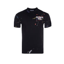 Load image into Gallery viewer, BLACK PAINT-EFFECT SHORT-SLEEVE T-SHIRT
