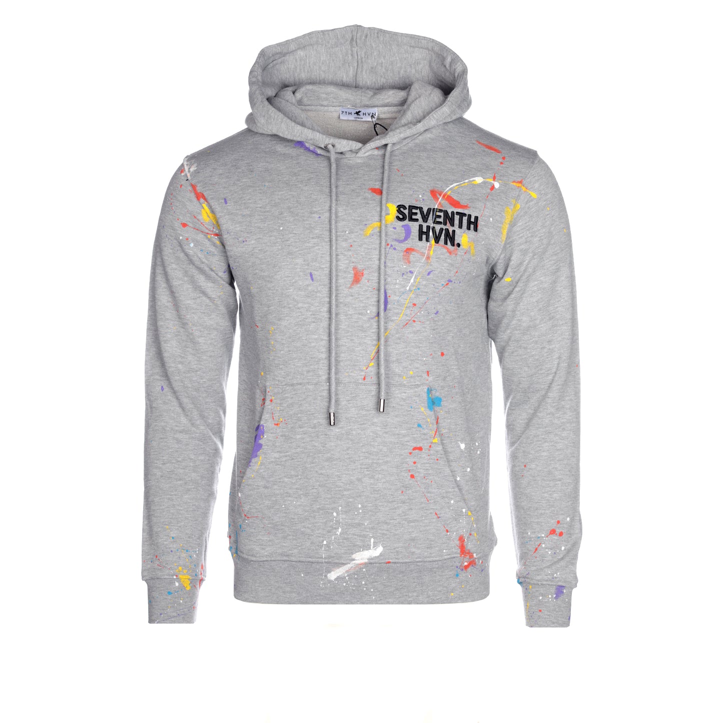 GREY PAINT SPLATTER HOODIE